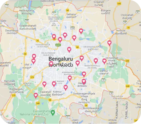 Bengaluru Servicing Areas Map