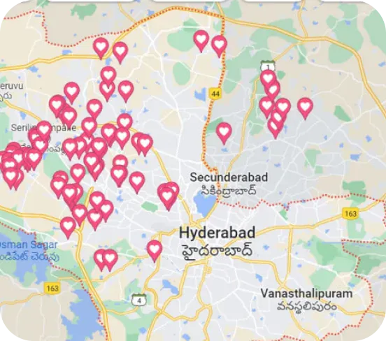 Hyderabad Servicing Areas Map