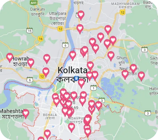 Kolkata Servicing Areas Map